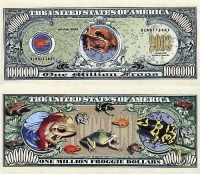 Tropical Frogs One Million Dollar Bill