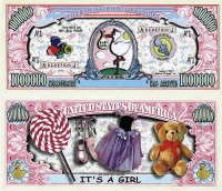 It's a Girl! One Million Dollar Bill