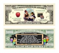 World's Greatest Teacher One Million Dollar Bill