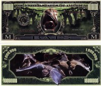 Halloween Bat One Million Dollar Bill