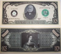 President John Quincy Adams One Million Dollar Bill