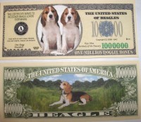 Beagle One Million Dollar Bill
