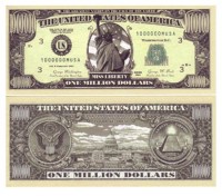 Traditional One Million Dollar Bills