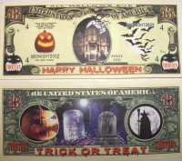 Thirteen Dollar "13" Happy Halloween Bill