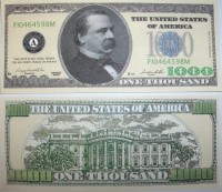One Thousand Dollar Bill Casino and Poker Night Money