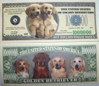 Golden Retriever One Million Dollar Bill