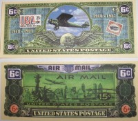 Six Cent Air Mail Postal Collectible Dollar Bill