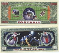 Football One Million Dollar Bill