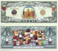 Beer One Million Dollar Bill (Drinking Money)