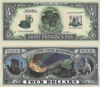 Saint Patrick Four Dollar Bill
